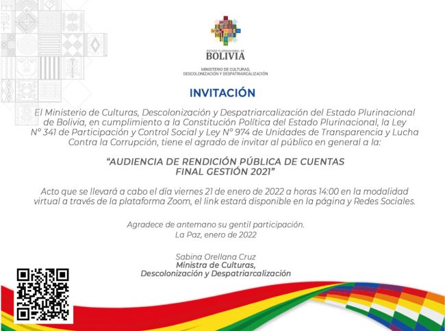 Ministerio de Culturas Descolonización y Despatriarcalización