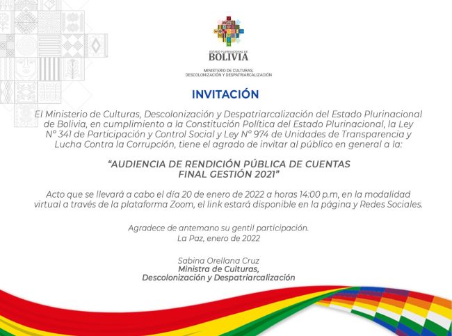 Ministerio de Culturas Descolonización y Despatriarcalización