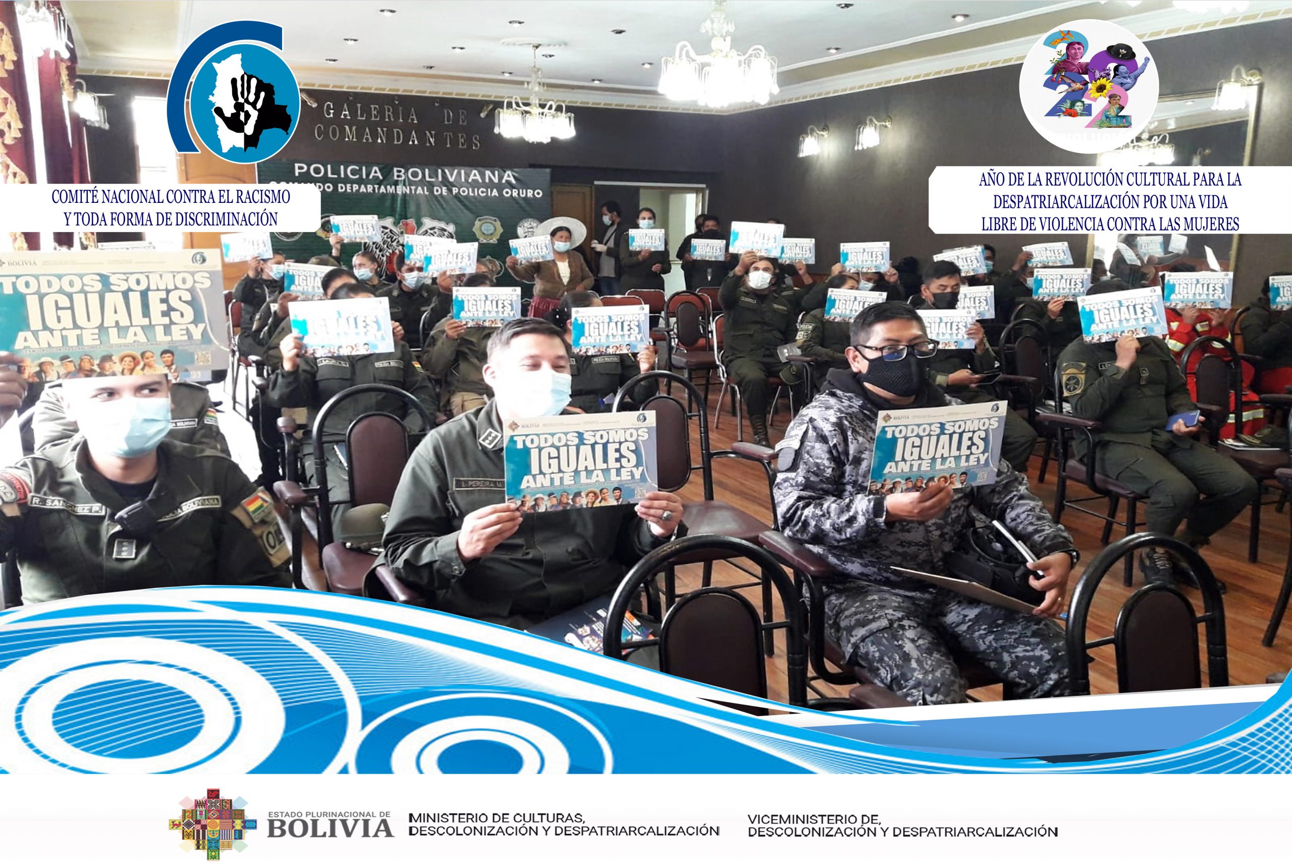 Taller sobre Descolonizacion y Despatriarcalización y la Ley  No. 045 Contra el Racismo y toda Forma de Discriminación se realizó en la ciudad de Oruro en la Policía Boliviana
