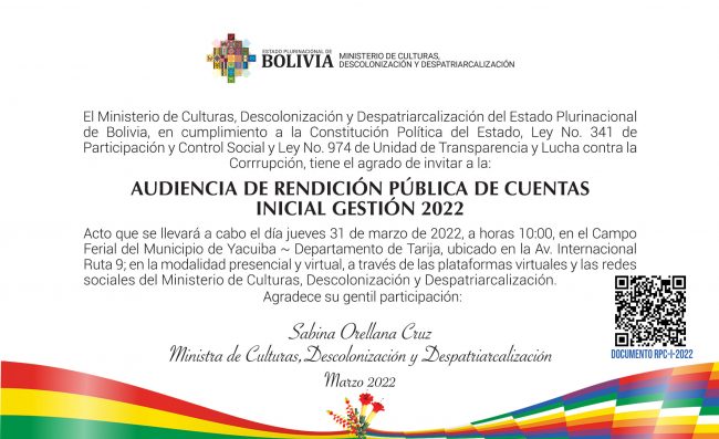 Ministerio de Culturas Descolonización y Despatriarcalización