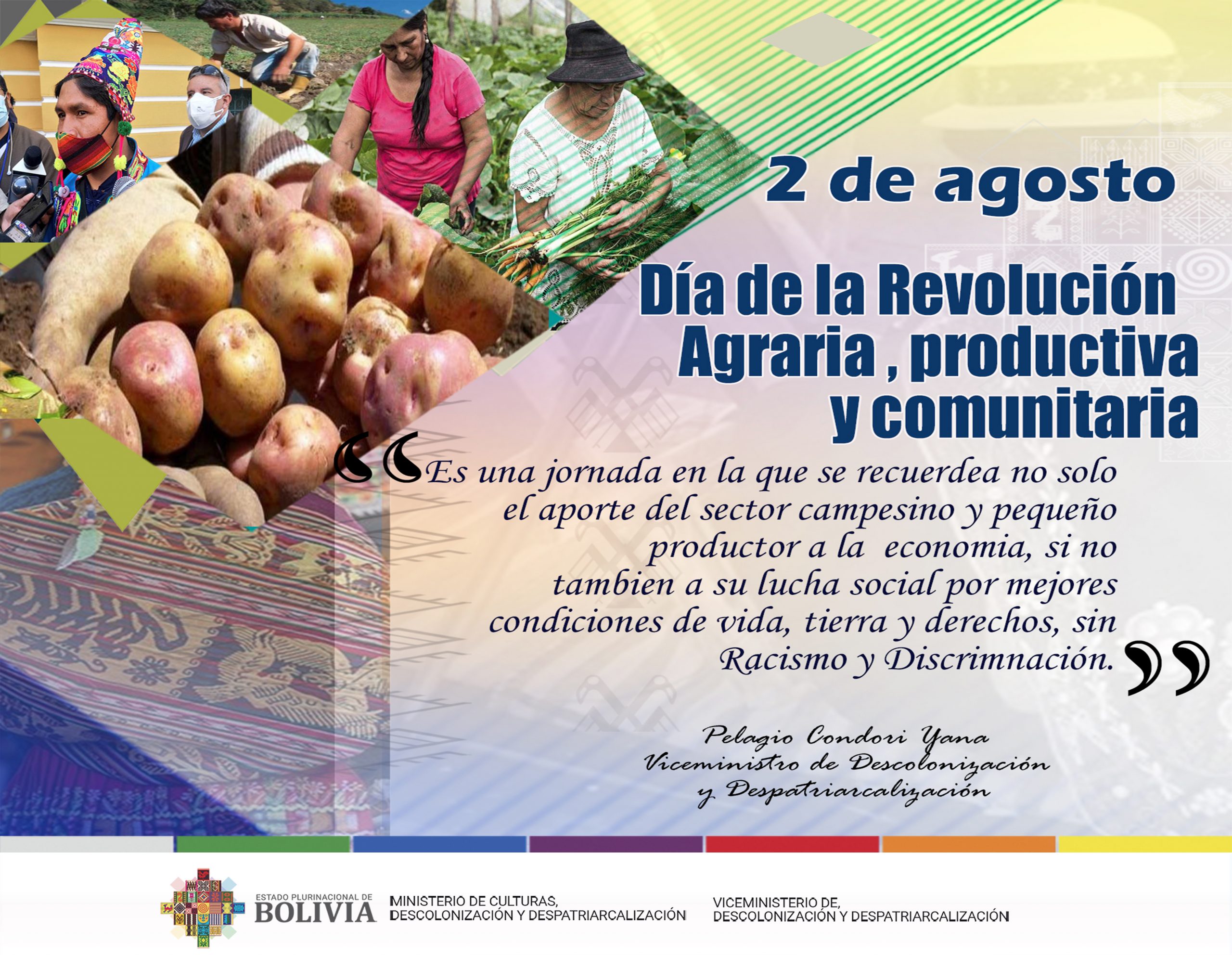 2 de agosto día de la Revolución Productiva Comunitaria Agropecuaria para celebrar y seguir con políticas en favor de productores campesinos