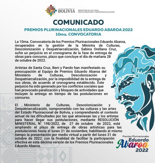 Ministerio de Culturas Descolonización y Despatriarcalización