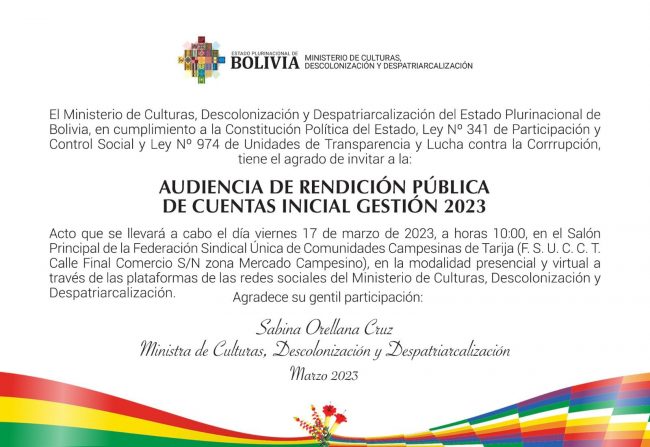 Ministerio de Culturas Descolonización y Despatriarcalización
