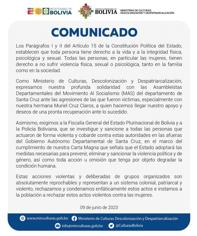 Ministerio de Culturas Descolonización y Despatriarcalización