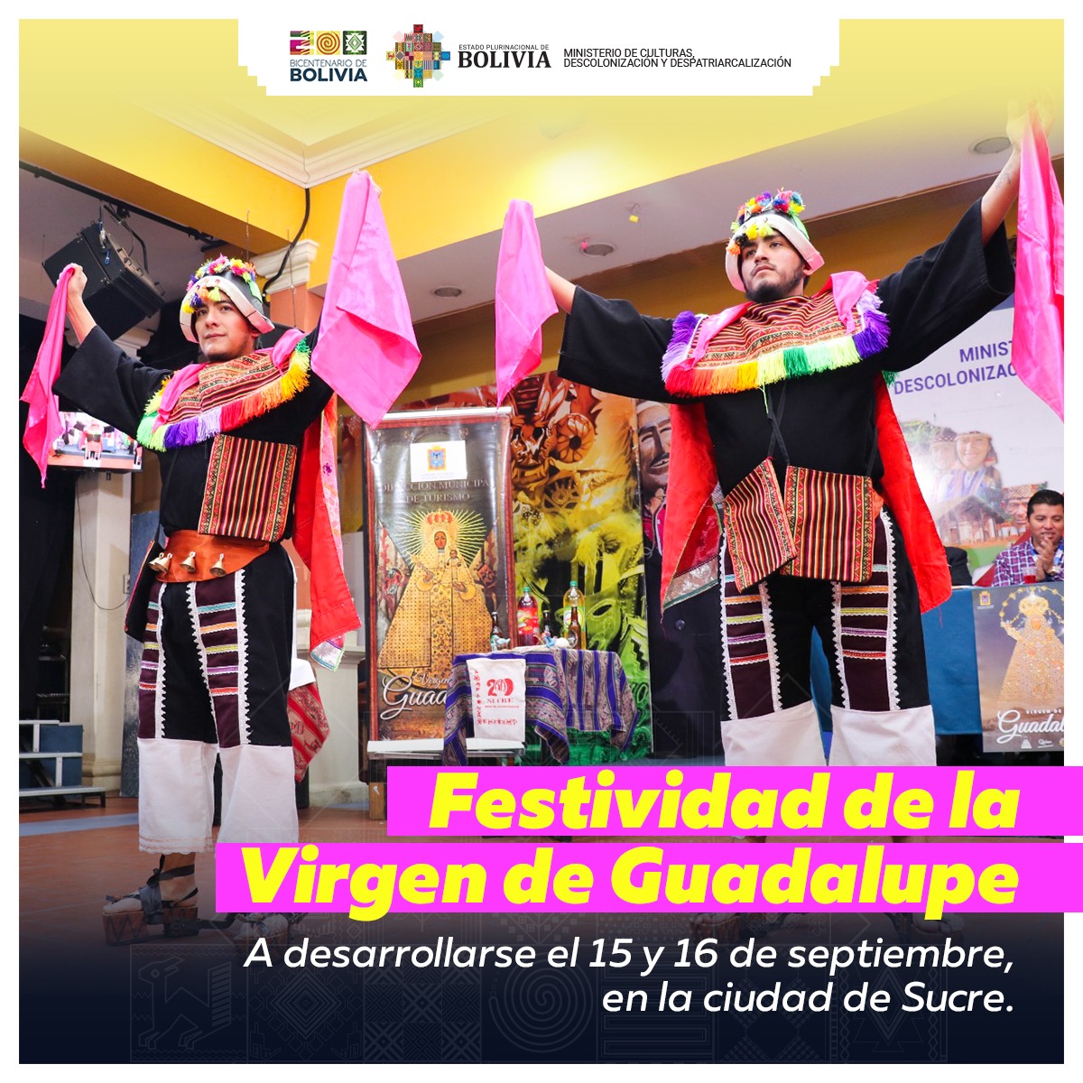 Con el lanzamiento oficial en el MCDyD: Sucre se apresta a celebrar la Festividad de la Virgen de Guadalupe 2023 Con el lanzamiento oficial en el MCDyD: Sucre se apresta a celebrar la Festividad de la Virgen de Guadalupe 2023