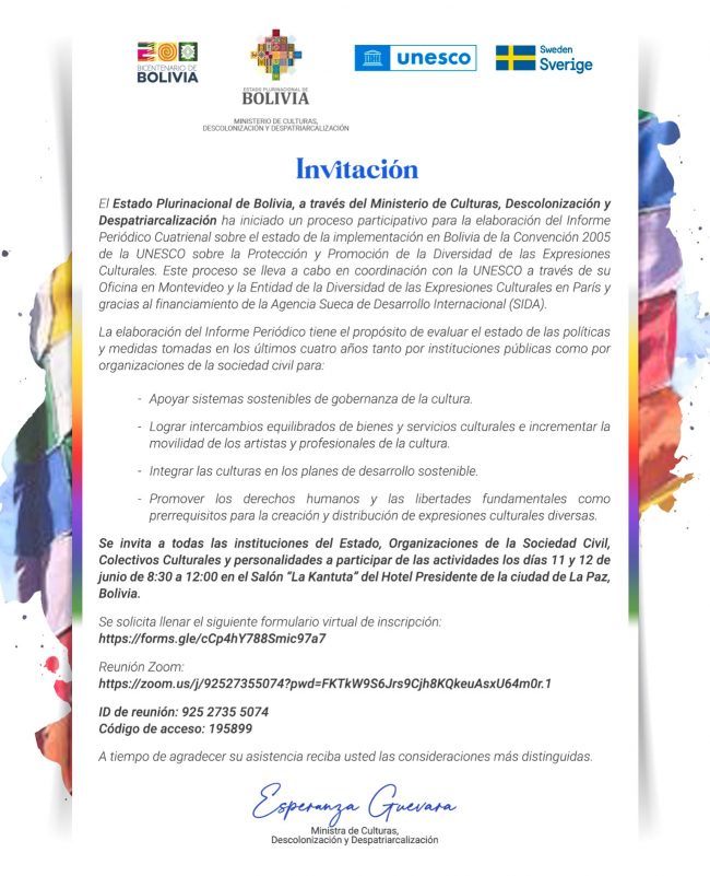 Ministerio de Culturas Descolonización y Despatriarcalización